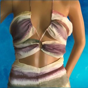 Cotton candy ruched dress